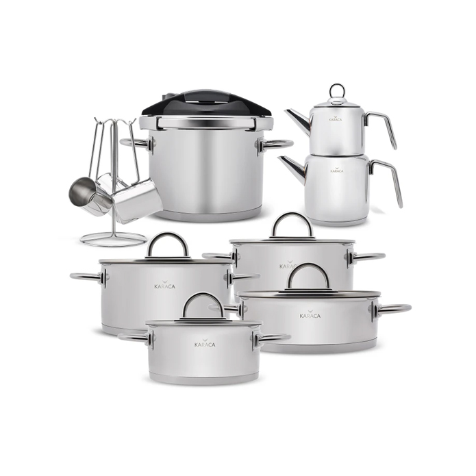 Karaca Platinium 17 Parça İnduksiya Altlıqlı Cehiz Dəsti